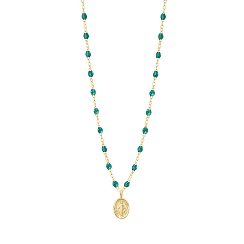 Gigi Clozeau - Collier emeraude Madone, or jaune, 42 cm