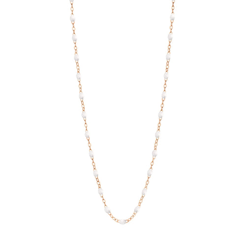 Gigi Clozeau - Collier enfant blanc Classique Gigi, or rose, 33 cm
