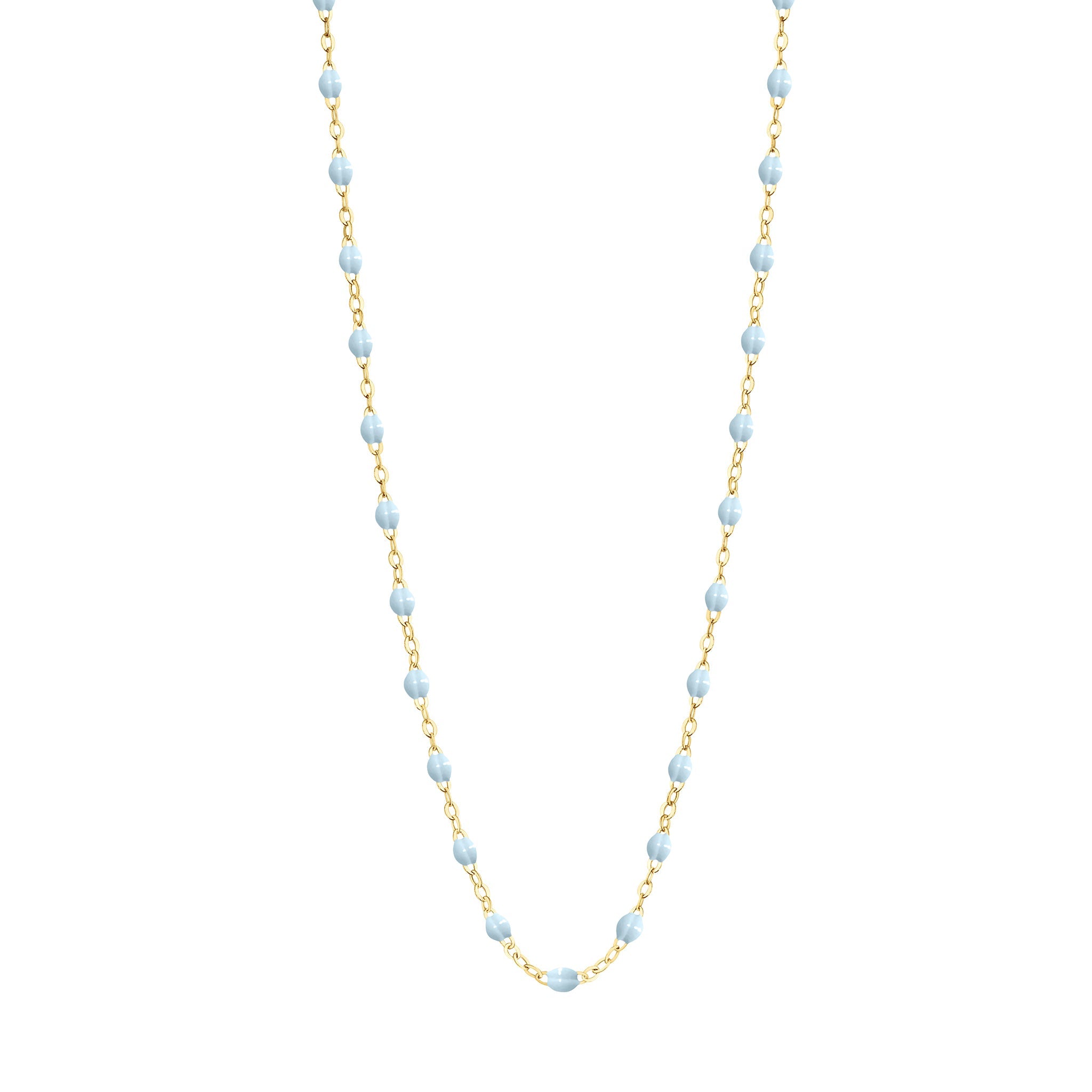 Gigi Clozeau - Collier enfant bleu layette Classique Gigi, or jaune, 33 cm