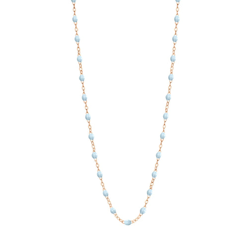 Gigi Clozeau - Collier enfant bleu layette Classique Gigi, or rose, 33 cm