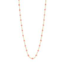 Gigi Clozeau - Collier enfant fuchsia Classique Gigi, or jaune, 33 cm