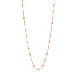 Gigi Clozeau - Collier enfant fuchsia Classique Gigi, or jaune, 33 cm