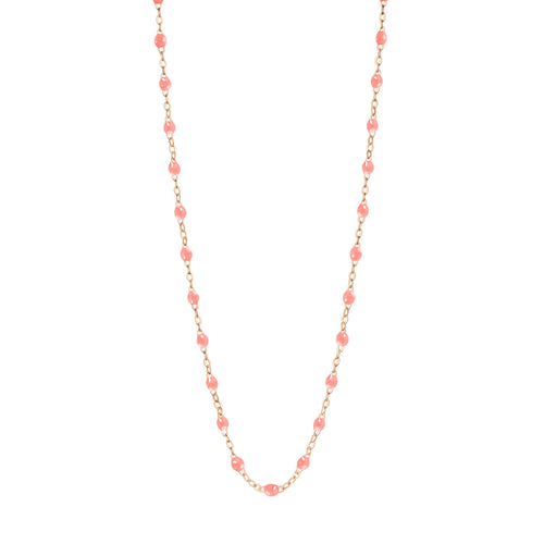 Gigi Clozeau - Collier enfant fuchsia Classique Gigi, or rose, 33 cm