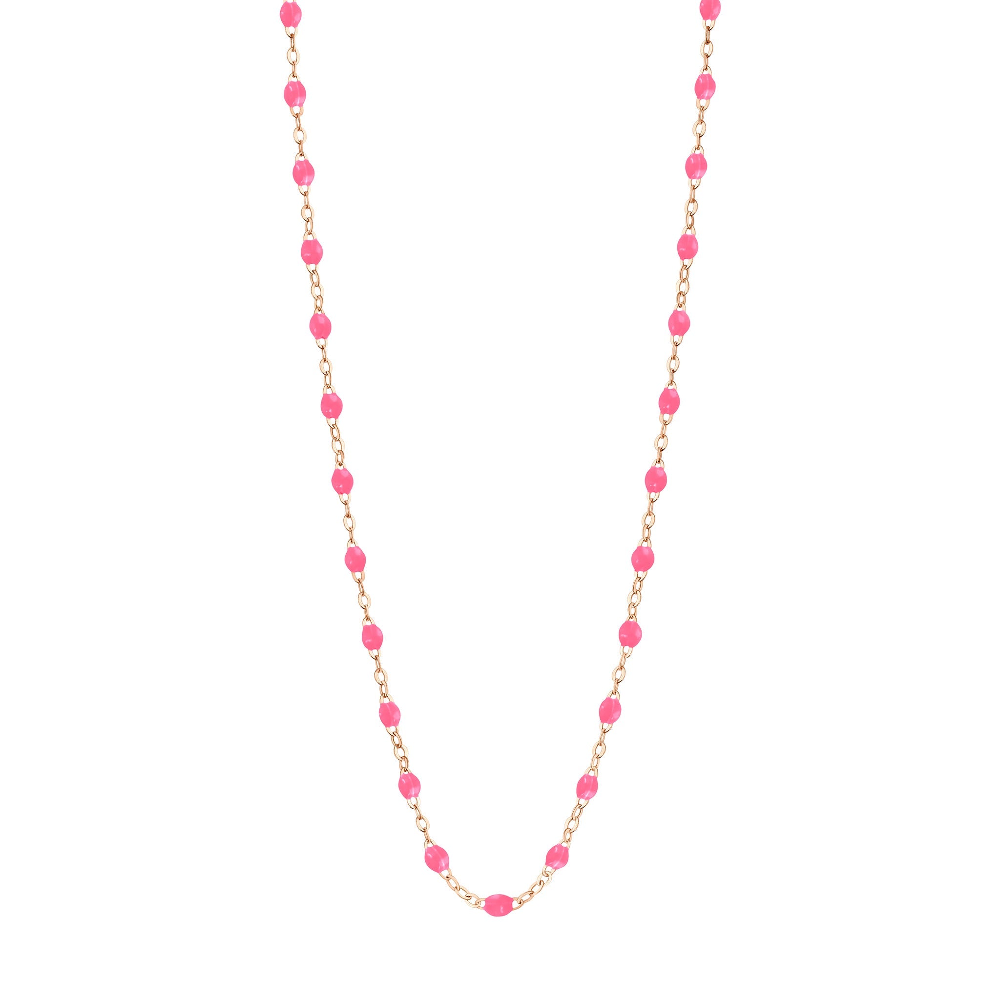 Gigi Clozeau - Collier enfant rose fluo Classique Gigi, or rose, 33 cm