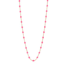 Gigi Clozeau - Collier enfant rose fluo Classique Gigi, or rose, 33 cm