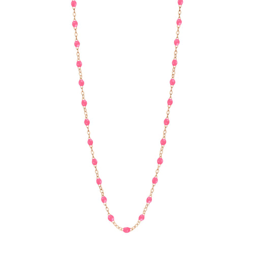 Gigi Clozeau - Collier enfant rose fluo Classique Gigi, or rose, 33 cm
