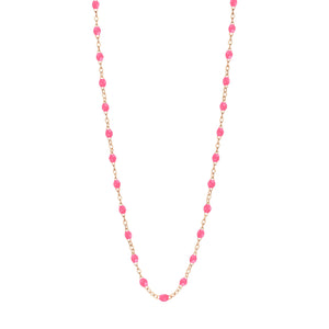 Gigi Clozeau - Collier enfant rose fluo Classique Gigi, or rose, 33 cm