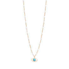 Gigi Clozeau - Collier Eye Classic blanc, or rose, 42 cm