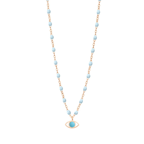 Gigi Clozeau - Collier Eye Classic bleu layette, or rose, 42 cm