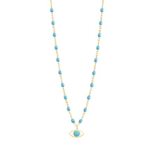 Gigi Clozeau - Collier Eye Classic turquoise, or jaune, 42 cm