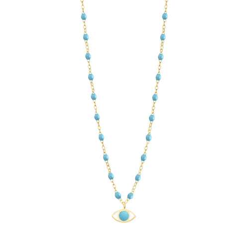 Gigi Clozeau - Collier Eye Classic turquoise, or jaune, 42 cm
