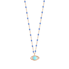 Gigi Clozeau - Collier Eye Mini Gigi or rose, diamants, 42 cm