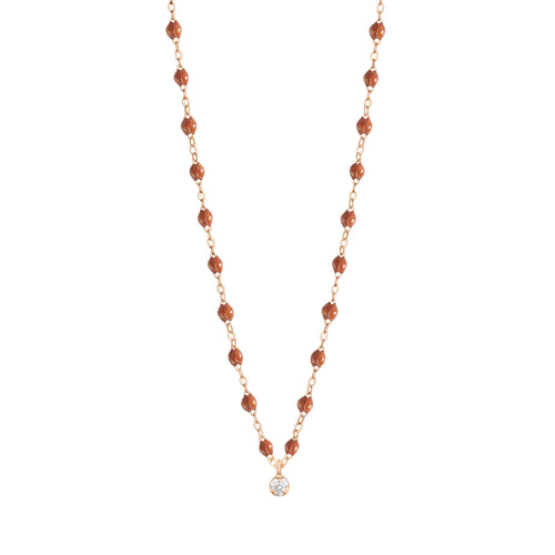 Gigi Clozeau - Collier fauve Gigi Suprême, or rose, 1 diamant, 42 cm