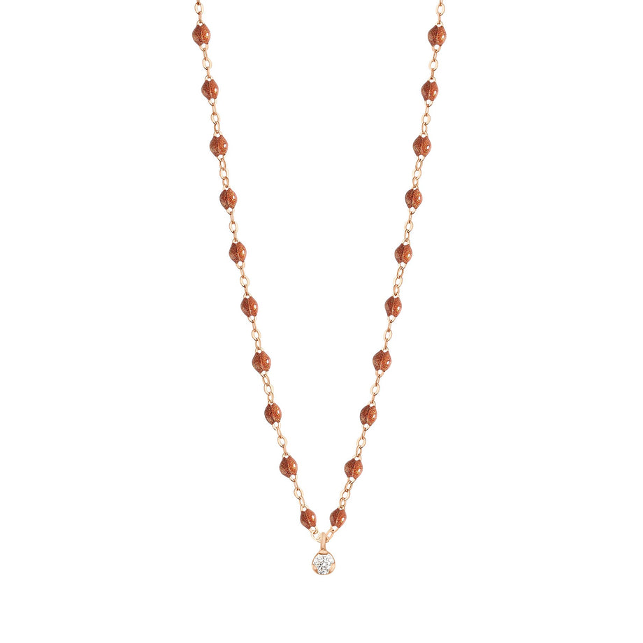 Gigi Clozeau - Collier fauve Gigi Suprême, or rose, 1 diamant, 42 cm
