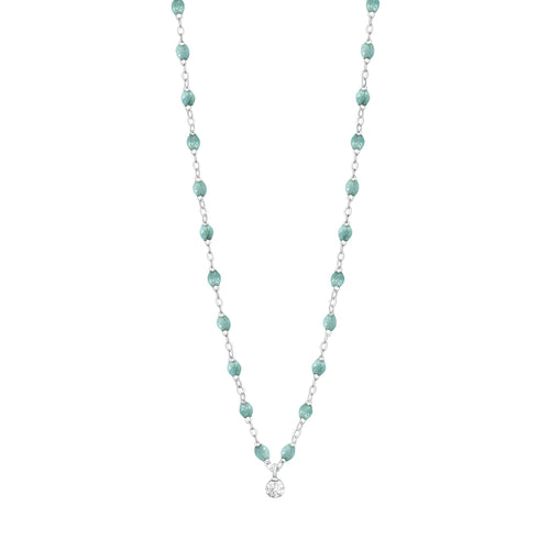 Gigi Clozeau - Collier glacier Gigi Suprême, or blanc, 1 diamant, 42 cm