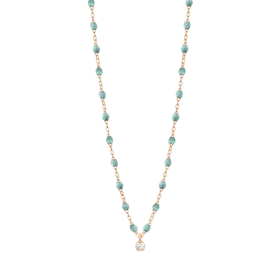 Gigi Clozeau - Collier glacier Gigi Suprême, or rose, 1 diamant, 42 cm