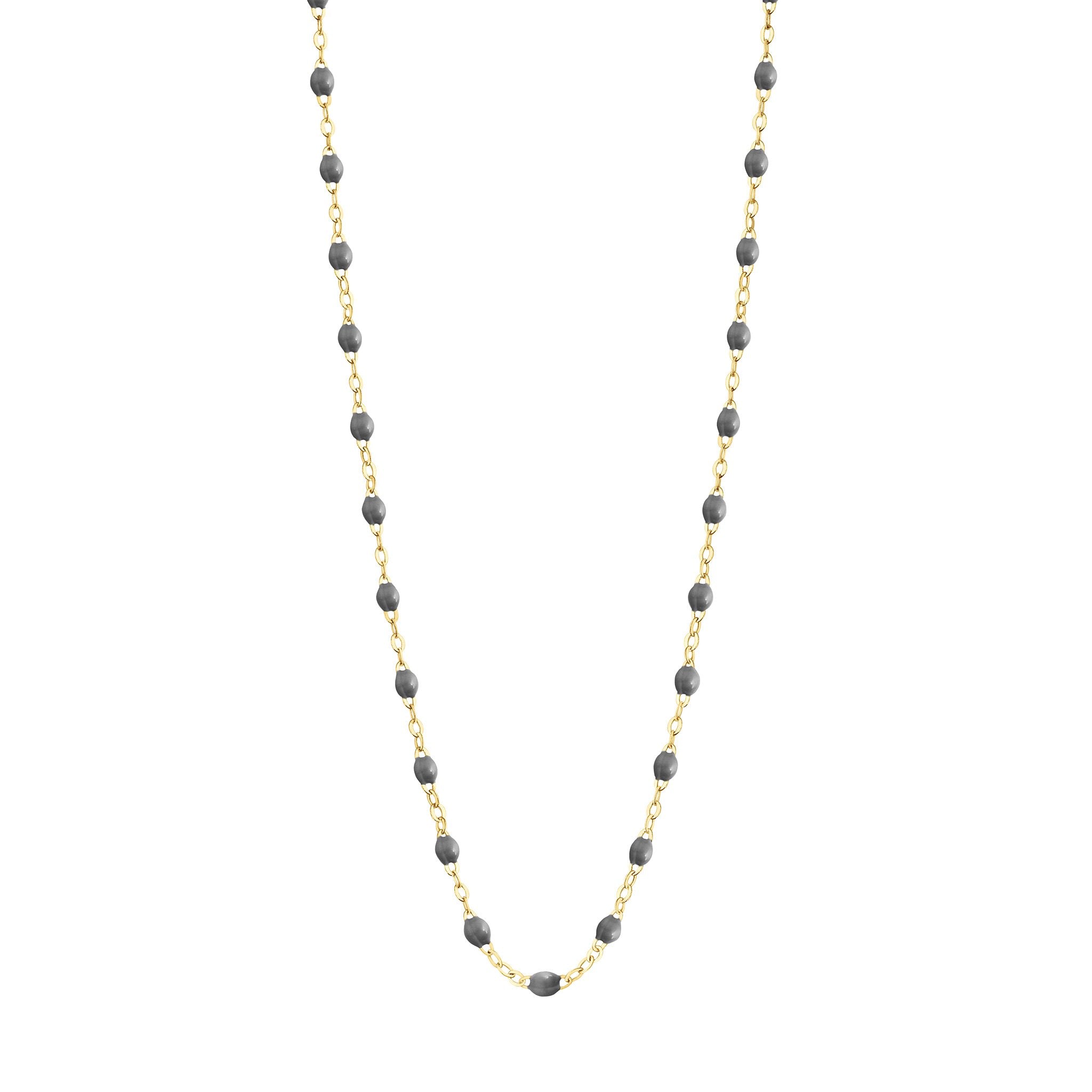 Gigi Clozeau - Collier gris foncé Classique Gigi, or jaune, 42 cm