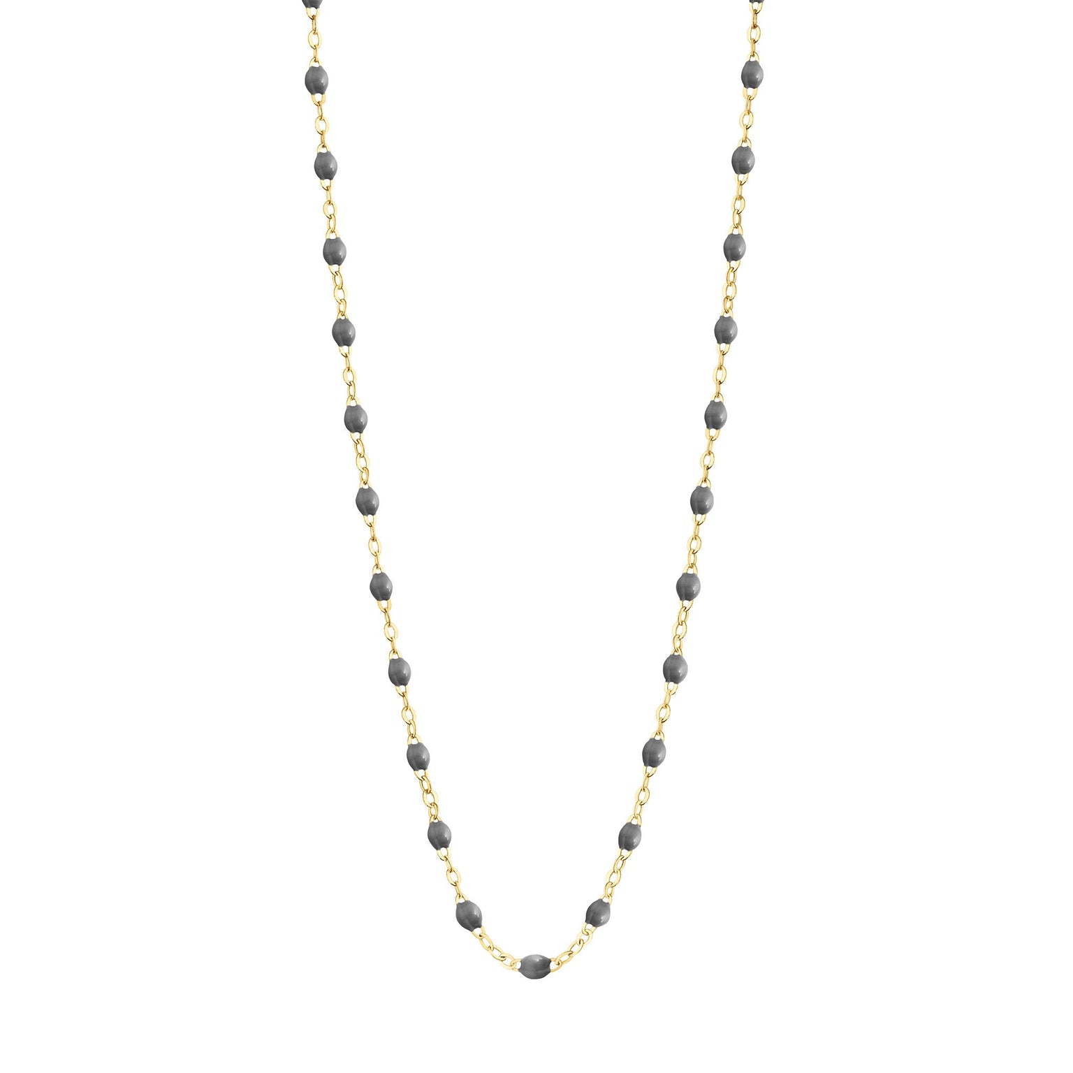 Gigi Clozeau - Collier gris foncé Classique Gigi, or jaune, 50 cm