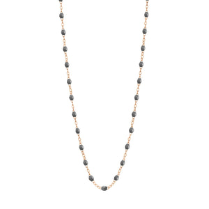 Gigi Clozeau - Collier gris foncé Classique Gigi, or rose, 42 cm