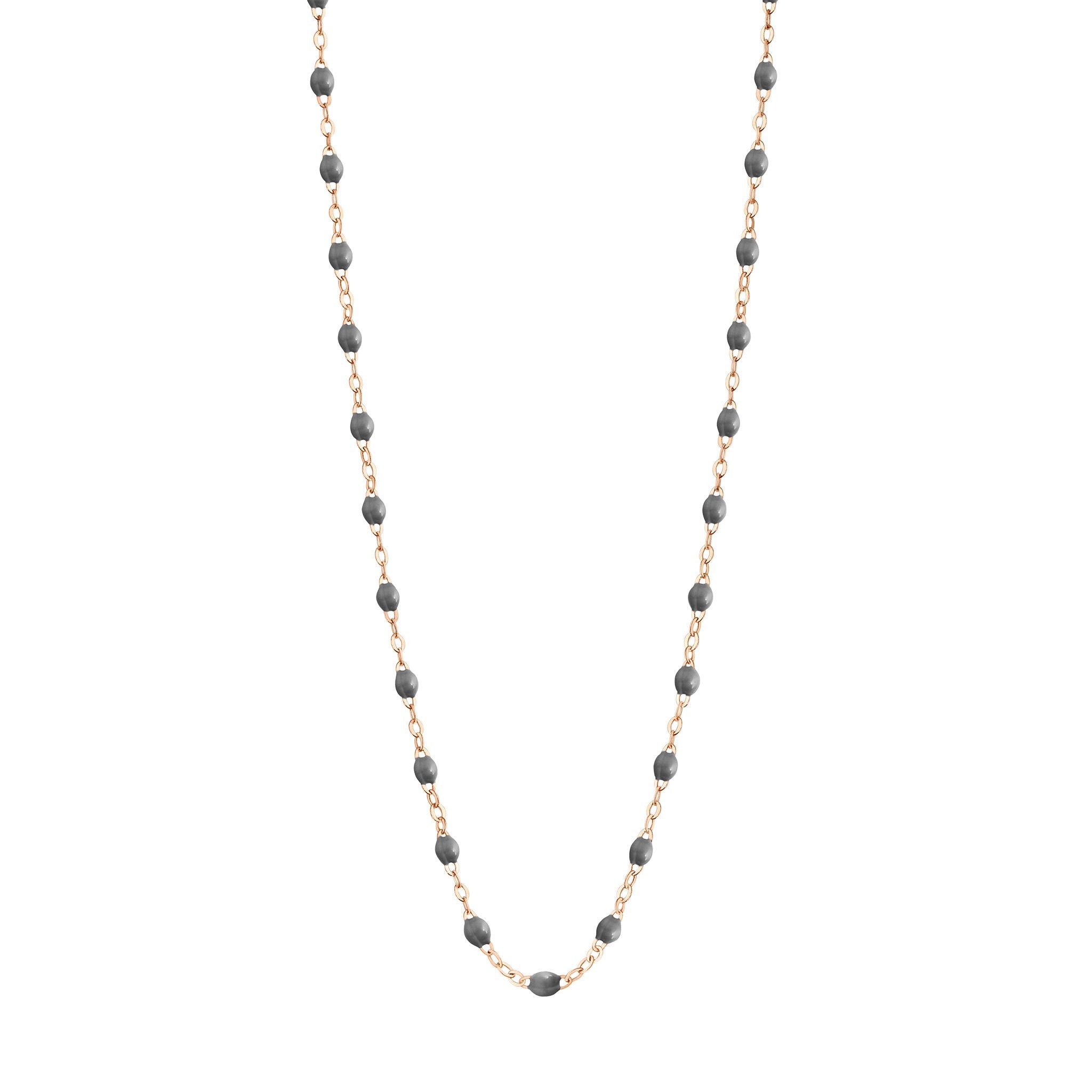 Gigi Clozeau - Collier gris foncé Classique Gigi, or rose, 45 cm