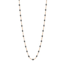 Gigi Clozeau - Collier gris foncé Classique Gigi, or rose, 45 cm