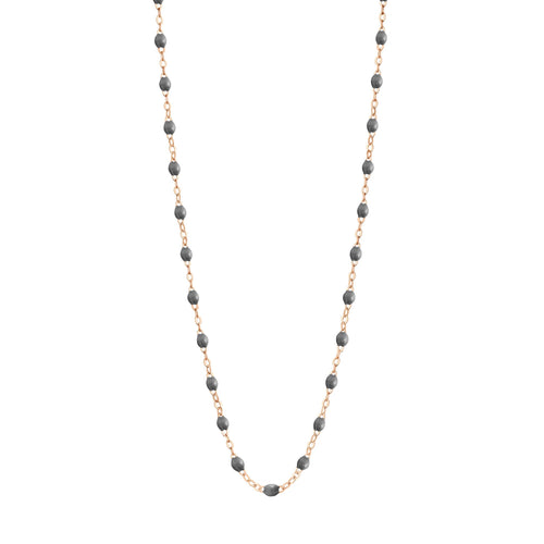 Gigi Clozeau - Collier gris foncé Classique Gigi, or rose, 50 cm