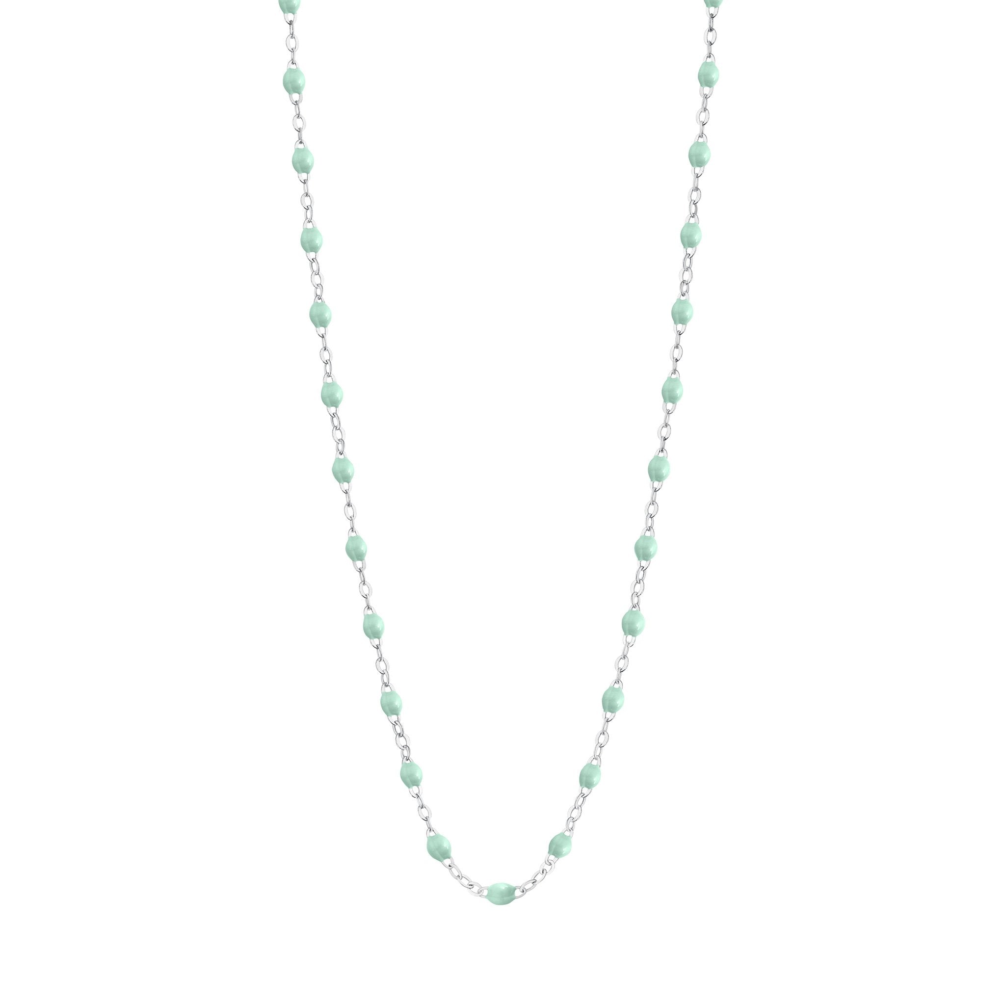 Gigi Clozeau - Collier jade Classique Gigi, or blanc, 50 cm