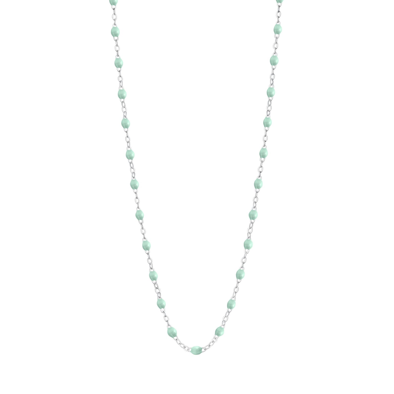 Gigi Clozeau - Collier jade Classique Gigi, or blanc, 50 cm