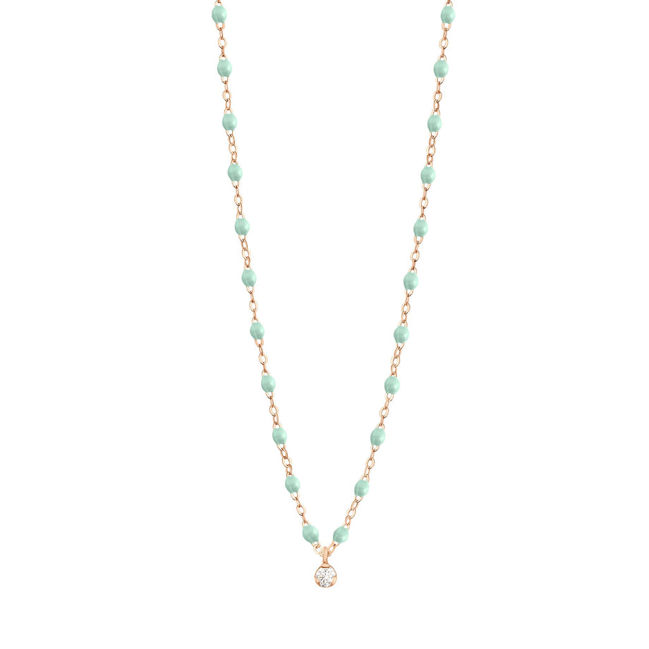 Gigi Clozeau - Collier jade Gigi Suprême, or rose, 1 diamant, 42 cm