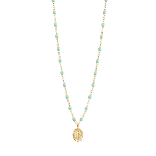 Gigi Clozeau - Collier jade Madone, or jaune, 42 cm