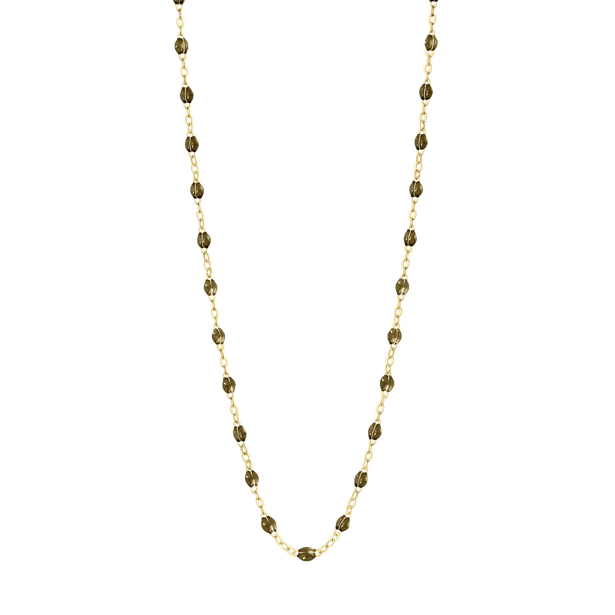 Gigi Clozeau - Collier kaki Classique Gigi, or jaune, 45 cm