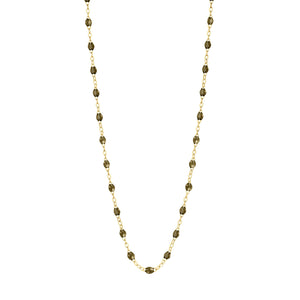 Gigi Clozeau - Collier kaki Classique Gigi, or jaune, 45 cm