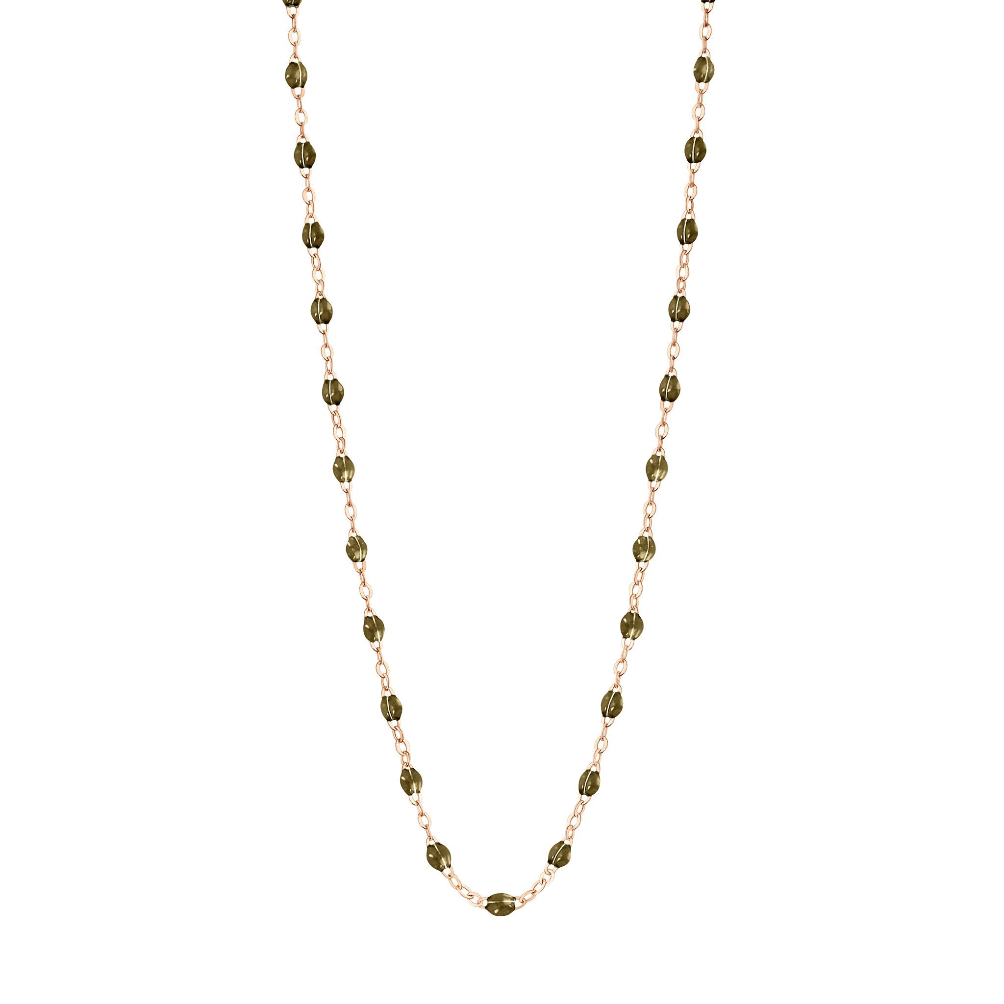 Gigi Clozeau - Collier kaki Classique Gigi, or rose, 50 cm
