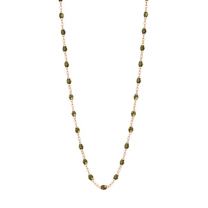 Gigi Clozeau - Collier kaki Classique Gigi, or rose, 50 cm