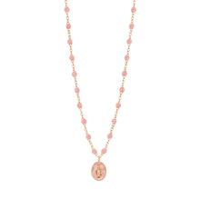 Gigi Clozeau - Collier Madone résine blush, or rose, 42 cm