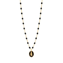 Gigi Clozeau - Collier Madone résine noire, or jaune, 42 cm