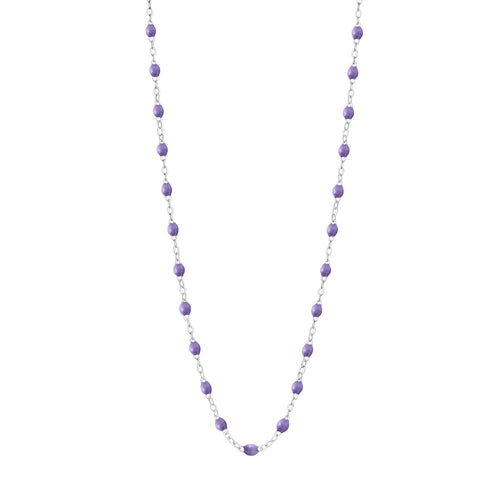Gigi Clozeau - Collier mauve Classique Gigi, or blanc, 42 cm