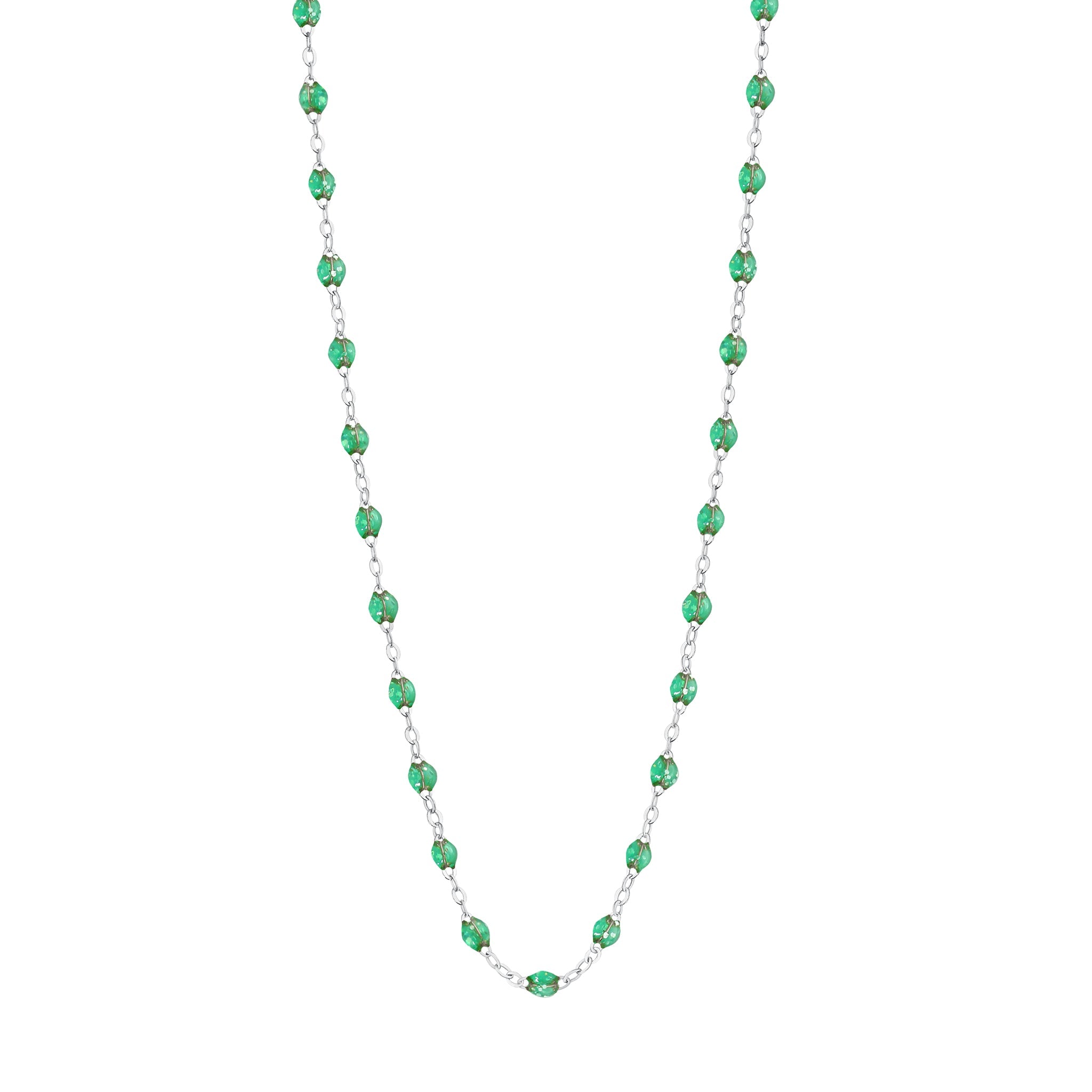 Gigi Clozeau - Collier menthe Classique Gigi, or blanc, 42 cm