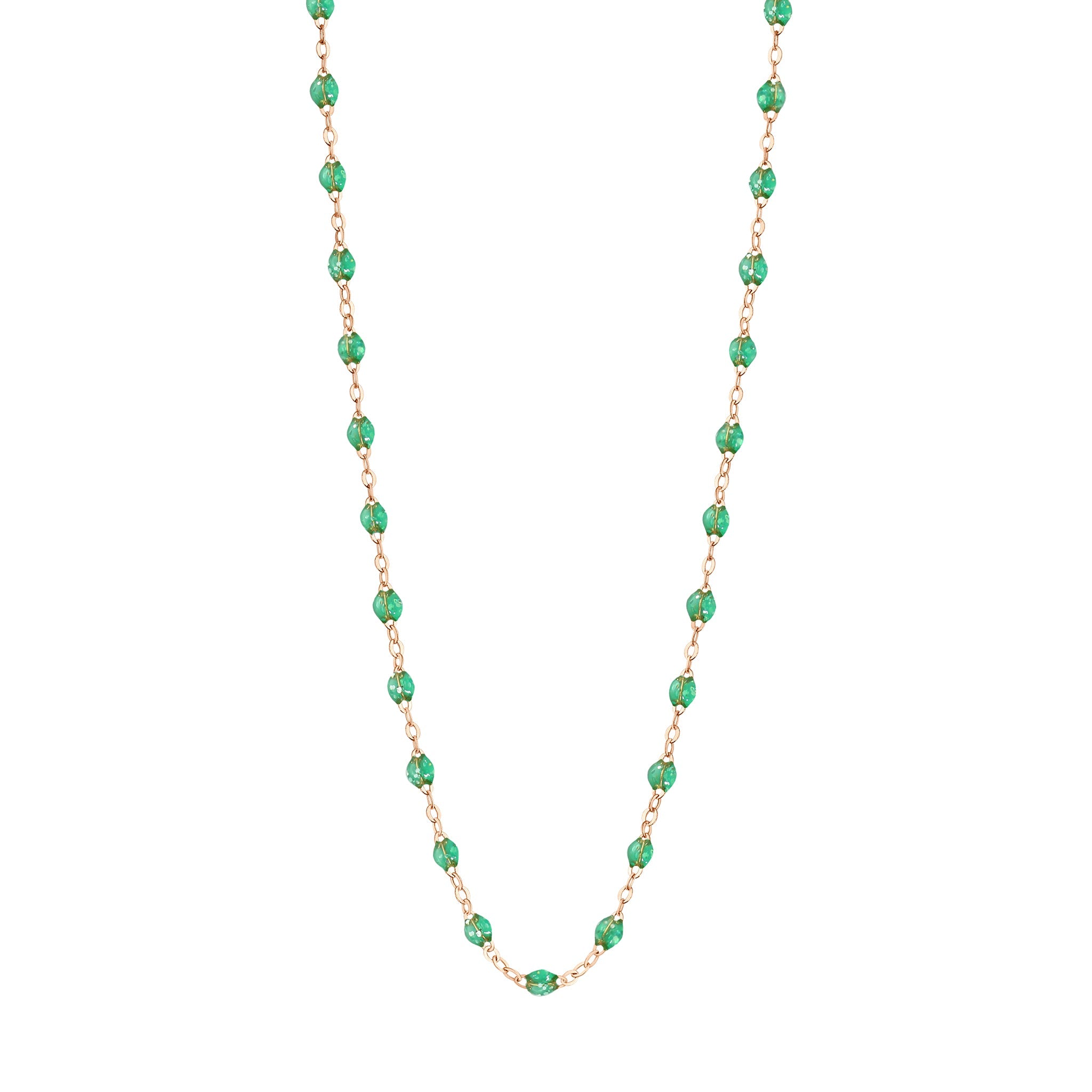 Gigi Clozeau - Collier menthe Classique Gigi, or rose, 50 cm