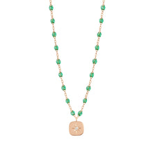Gigi Clozeau - Collier menthe Miss Gigi diamant, or rose, 42 cm