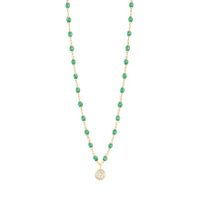 Gigi Clozeau - Collier menthe Puce diamants, or jaune, 42 cm