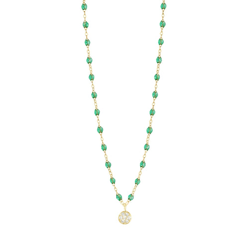 Gigi Clozeau - Collier menthe Puce diamants, or jaune, 42 cm