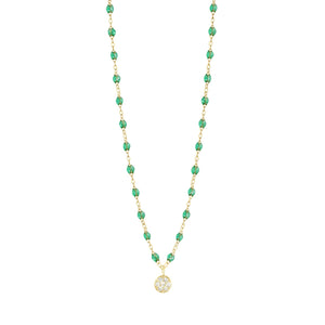 Gigi Clozeau - Collier menthe Puce diamants, or jaune, 42 cm