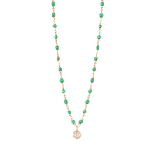 Gigi Clozeau - Collier menthe Puce diamants, or rose, 42 cm