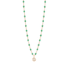 Gigi Clozeau - Collier menthe Puce diamants, or rose, 42 cm