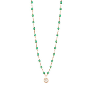 Gigi Clozeau - Collier menthe Puce diamants, or rose, 42 cm