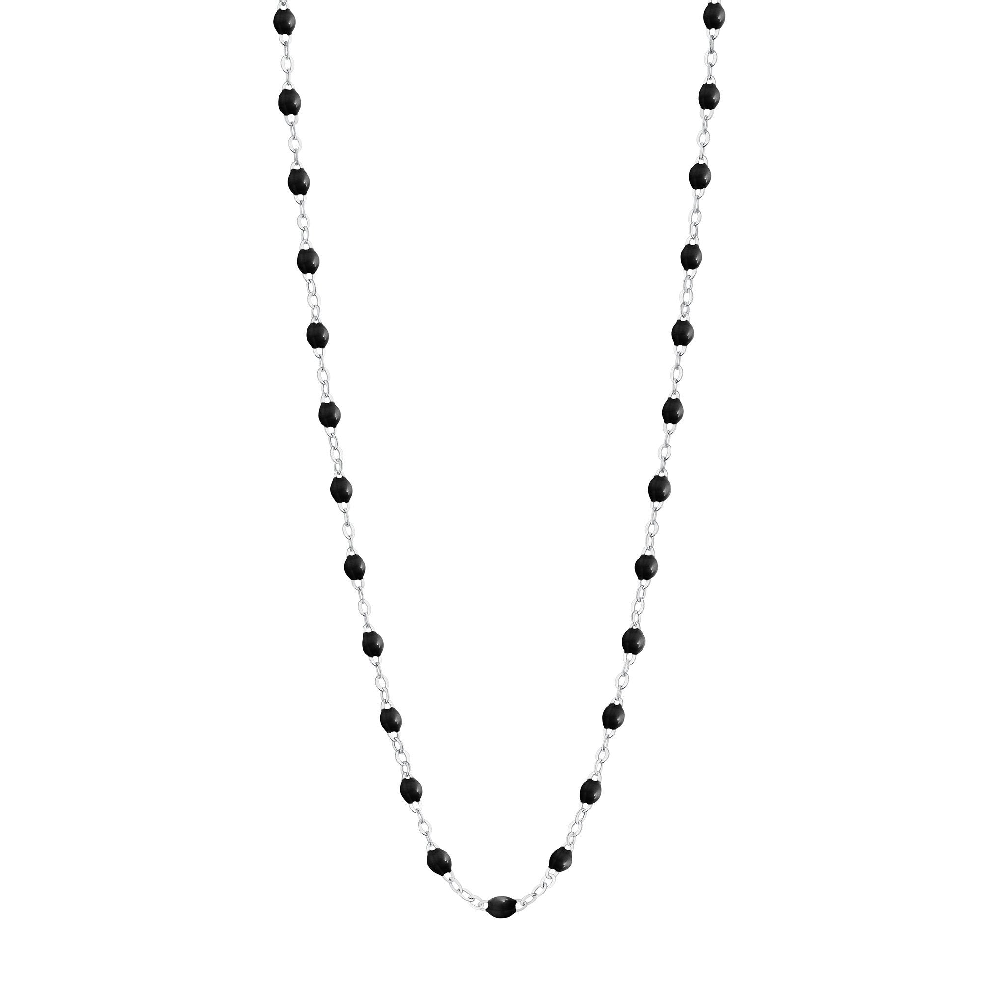 Gigi Clozeau - Collier noir Classique Gigi, or blanc, 45 cm