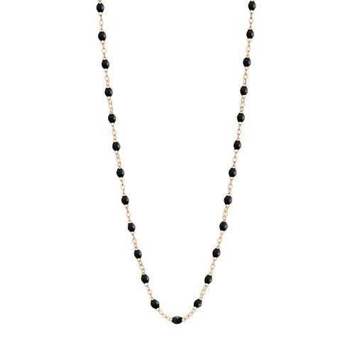 Gigi Clozeau - Collier noir Classique Gigi, or rose, 50 cm