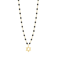 Gigi Clozeau - Collier noir Etoile de David, or jaune, 42 cm
