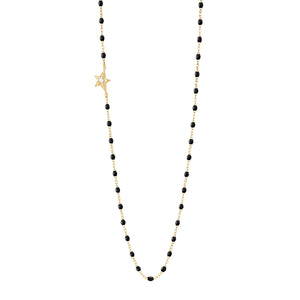 Gigi Clozeau - Collier noir Etoile, diamant, or jaune, 42 cm